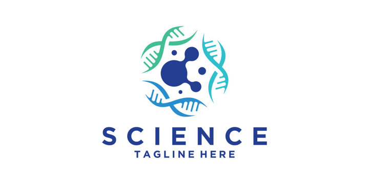 logo design science, experiment, genetics, lab, molecule, spiral, logo design vector, symbol, icon, idea, creative.
