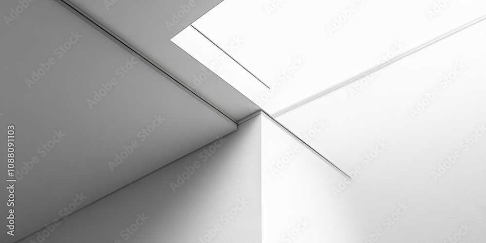 Poster abstract background of the room's upper corner. photograph of a white wall corner. the angle of the 