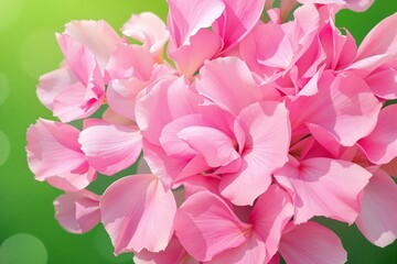 Obraz premium Close-Up of Delicate Pink Flower Petals against a Soft Green Background