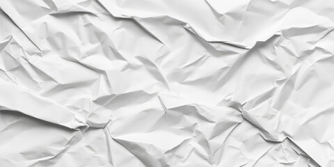 Fototapeta premium White crinkled paper texture background, clean wrinkled white paper, top view.