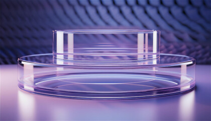 Transparent glass geometry background, 3d rendering