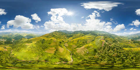 photo 360 ,mountain landscape with blue sky