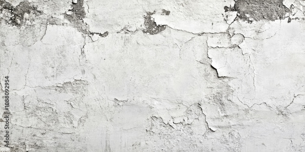 Aufkleber grunge concrete cement wall with cracks or a distressed white backdrop of natural cement or aged sto