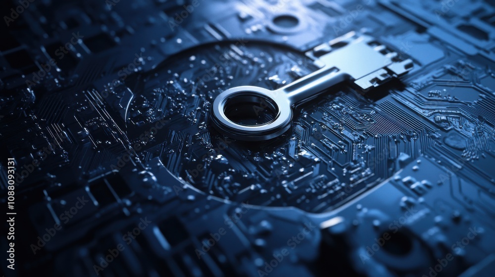 Leinwandbilder a detailed close-up of a quantum cryptography secure key exchange, demonstrating quantum entanglemen