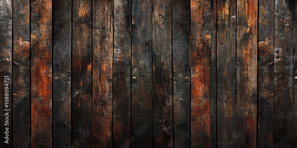 Wall mural Old wood wall texture backdrop, empty plank grunge vertical patterns abstract.