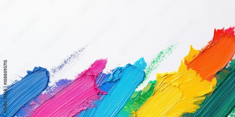 Leinwandbilder various colors on a white background with a space for text in the foreground. copyspace.