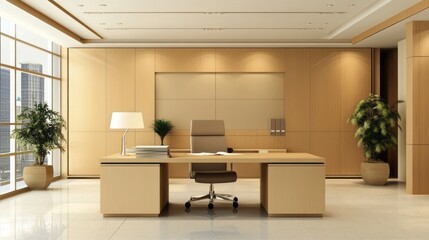 Modern Executive Office Design With City View