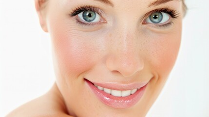 Fototapeta premium Portrait of beautiful young woman with clean fresh skin