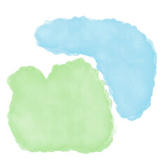 Blue Green Abstract Watercolour Shapes
