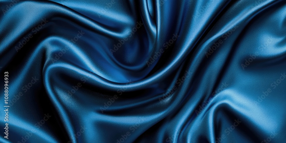 Poster texture. background. blue silk fabric, top view. the smooth, elegant texture of blue silk or satin f