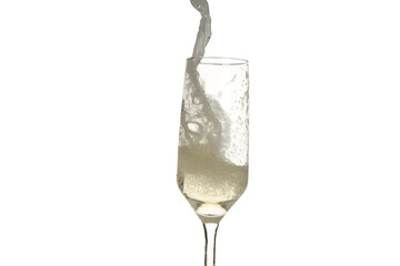 PNG, A glass of champagne, isolated on white background