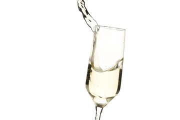 PNG, A glass of champagne, isolated on white background