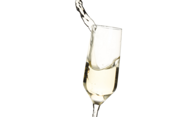 PNG, A glass of champagne, isolated on white background