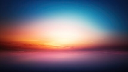 Fototapeta premium Serene Sunrise Over Calm Waters with Soft Gradient Colors Creating a Tranquil Atmosphere Ideal for Relaxation and Meditation in Nature Inspired Settings