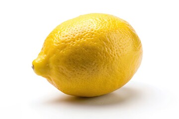 Fresh Lemon Isolated on White Background - Citrus Fruit, Healthy Food, Natural Ingredients, Summer Refreshment, Juicy Flavor, Cooking, Baking,