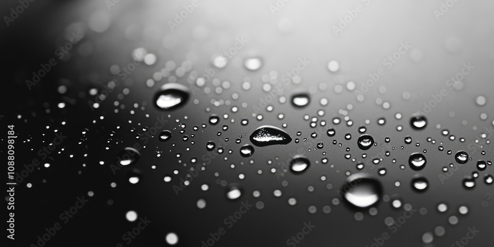 Aufkleber water droplets gather on the glass in a shadowy corner, creating a significant accumulation on the s