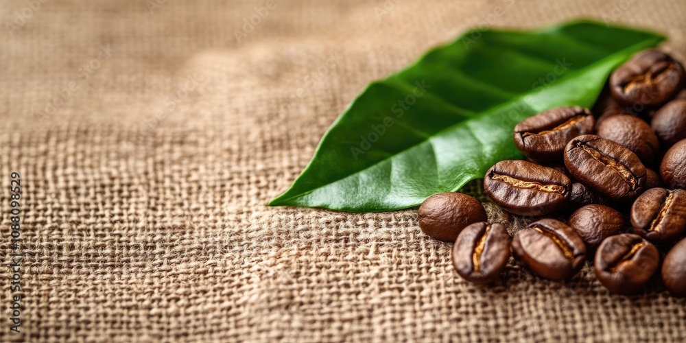 Aufkleber antioxidant. coffee backdrop. canvas textured background. macro, close-up, copyspace. dispersed coff