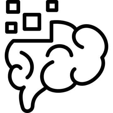 brain with digital squares clip art preview