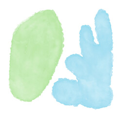 Blue Green Abstract Watercolour Shapes