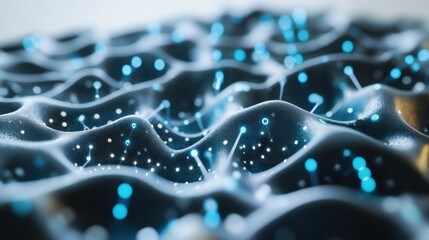 A detailed view of a neural interface electrode array, demonstrating precise neural signal detection and brain-computer interface applications, Neurotechnology style