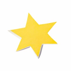 Obraz premium Yellow star shape paper sticker label set isolated on white background