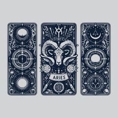fantasy aries tarot tattoo illustration