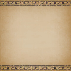 古紙風の中華フレーム背景、グランジ、ヴィンテージ、正方形サイズ