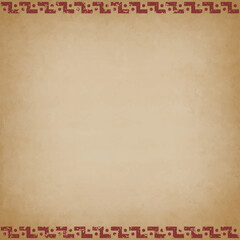 古紙風の中華フレーム背景、グランジ、ヴィンテージ、正方形サイズ