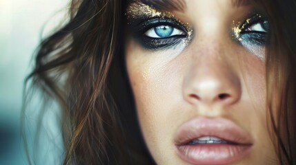 Fototapeta premium Beautiful holiday eyeshadow makeup