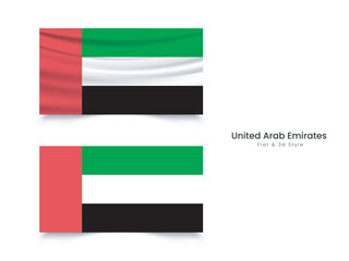National flag of United Arab Emirates isolated on white background, UAE flag vector illustration