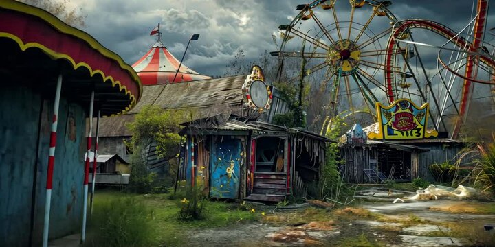 Derelict Circus Attractions, 4K Video