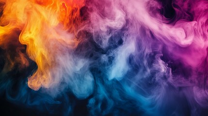 Colorful smoke swirls.