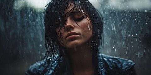 Fototapeta premium Woman in the Rain