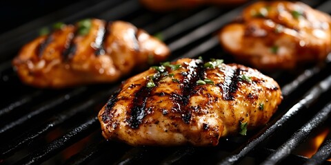Juicy grilled chicken a mouthwatering meat dish ideal for dinner or a summer cookout, cookout, dinner, mouthwatering, meat, ideal, dish, chicken