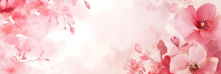 Soft pink flower frame background with gentle watercolor strokes, background, frame, pink, floral, watercolor