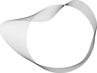 Circle line wavy in round frame. Concept technology, digital