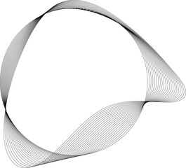 Circle line wavy in round frame. Concept technology, digital