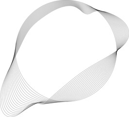 Circle line wavy in round frame. Concept technology, digital