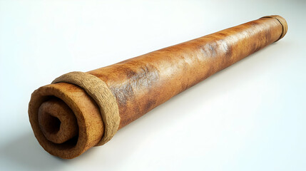 Aged Leather Scroll 3D Render