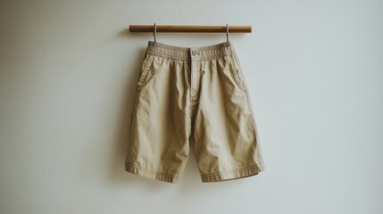 Beige Shorts on a Hanger