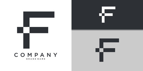 Obraz premium Letter F minimal logo icon design template elements. Premium Vector