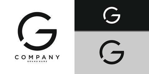Letter G minimal logo icon design template elements. Premium Vector