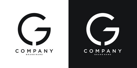 Letter G minimal logo icon design template elements. Premium Vector