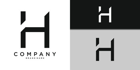 Letter H minimal logo icon design template elements. Premium Vector