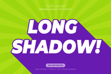 Long Shadow Bold editable text effect, font graphic style with a vibrant green and purple color. perfect for creative and modern designs