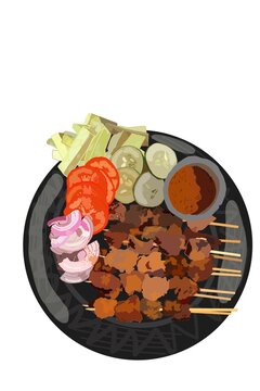 Cassava fries with suya skewers