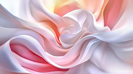 Fototapeta premium Ethereal Abstract Fabric Texture in Soft Pink and White Swirls, Creating a Dreamy Floral Appearance for Backgrounds and Artistic Designs