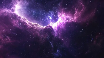 Fototapeta premium A stunning illustration of the cosmos, featuring a vast, star-filled sky with nebulae, galaxies, and cosmic clouds, capturing the beauty of the universe.