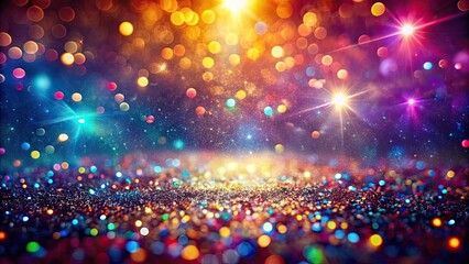 Colorful glitter lights shining on abstract background, glitter, sparkles, vibrant, shiny, festive, celebration