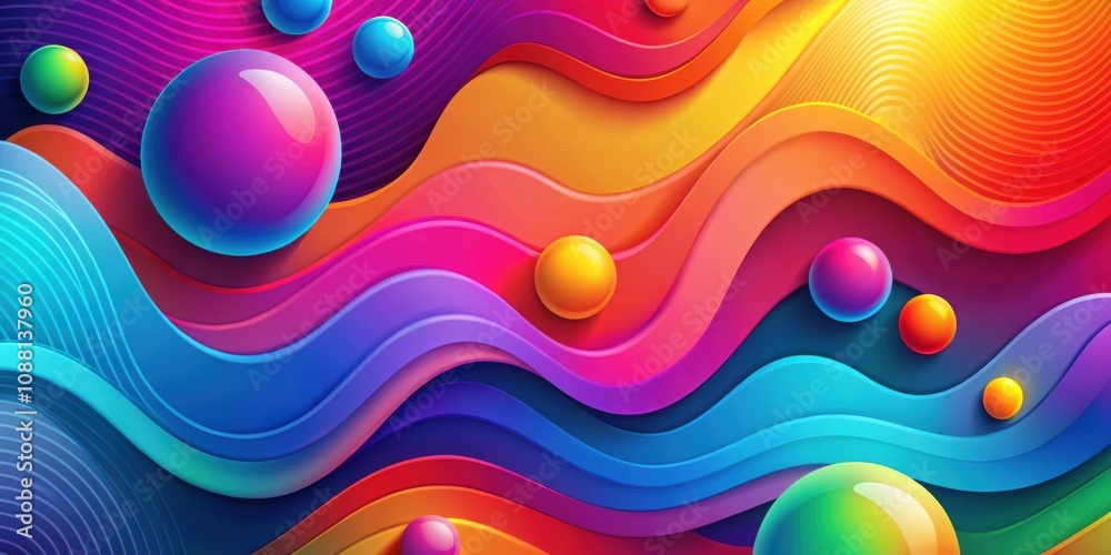 Sticker Vibrant and abstract background design with colorful shapes and gradients, vivid, bright, abstract, backdrop, colorful, design